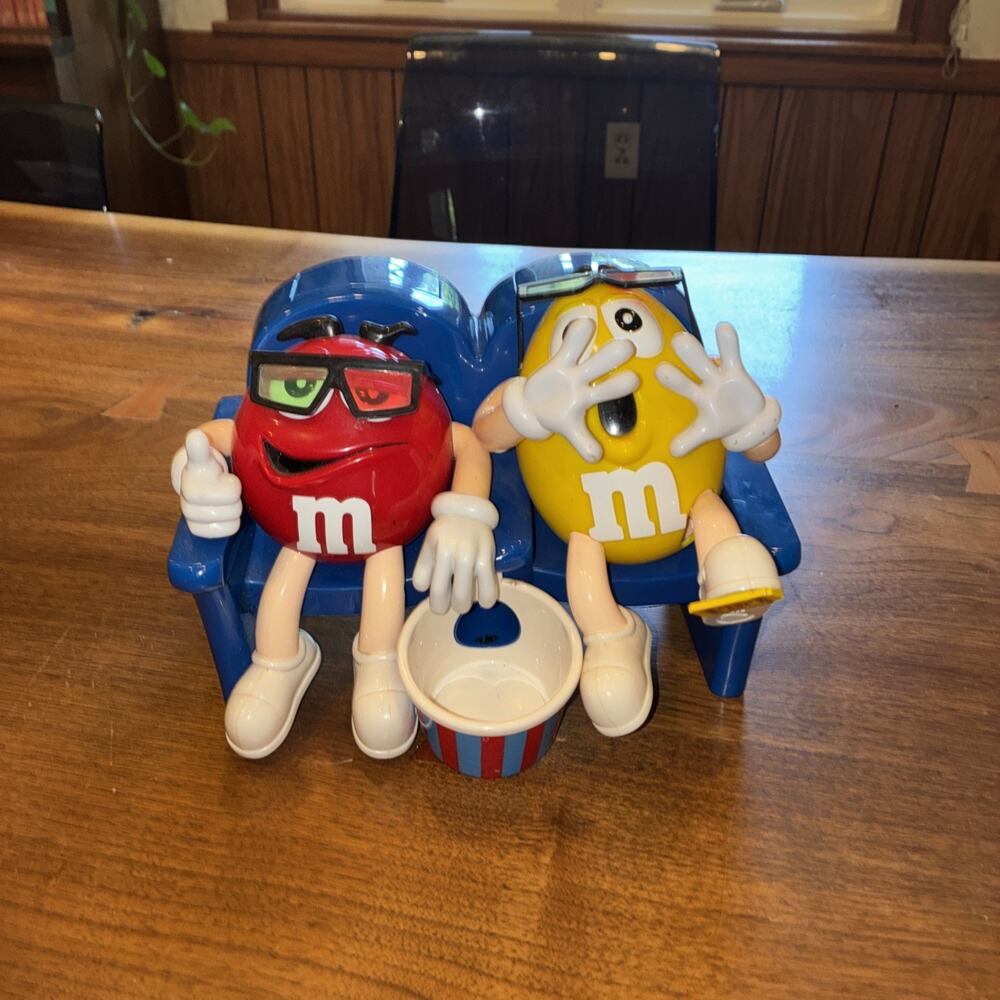 M&M's 3D Movie Theater Candy Dispenser - Collectible Red & Yellow Figures